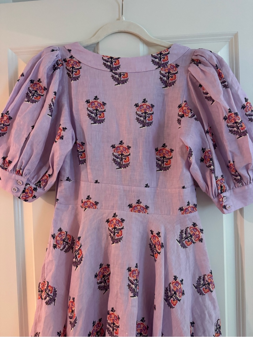 RHODE Lilac Floral Lace-Up Mini Dress - Picture 4 of 4